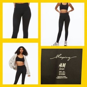 👖🌺 NWT H&M Extra-snug-fit sports Shaper leggings Fast-drying, High waist🌺👖